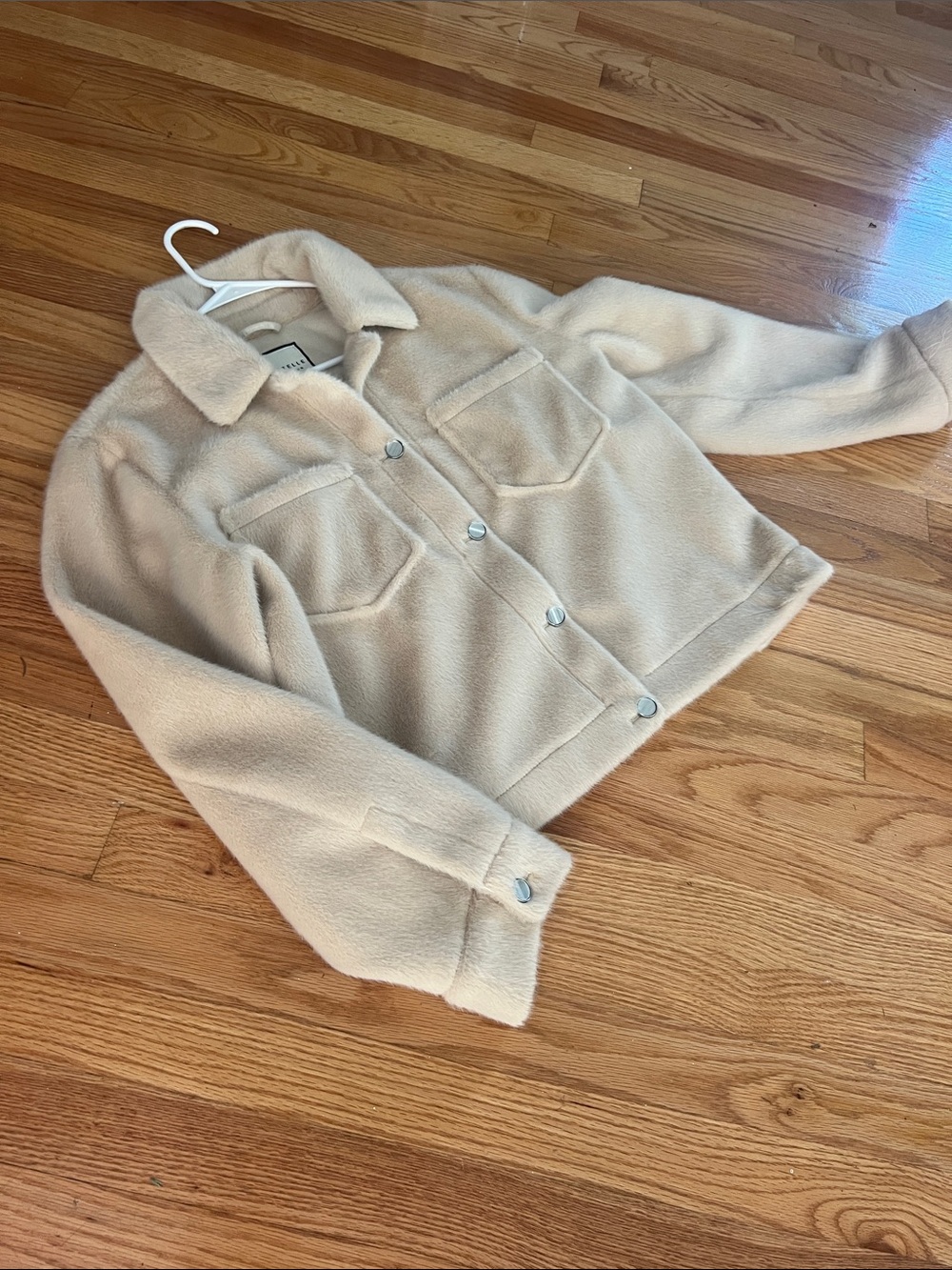 bagatelle Cream Plush Faux-Fur Jacket